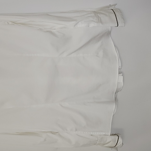BRUNELLO CUCINELLI  MONILI TRIM WHITE BLOUSE Size Large - Picture 14 of 17